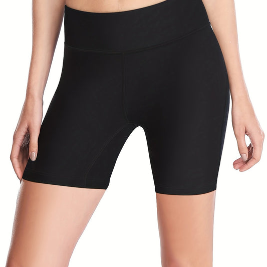 Women's Solid Tight Shorts for Yoga and Running