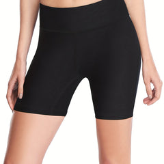 Women's Solid Tight Shorts for Yoga and Running