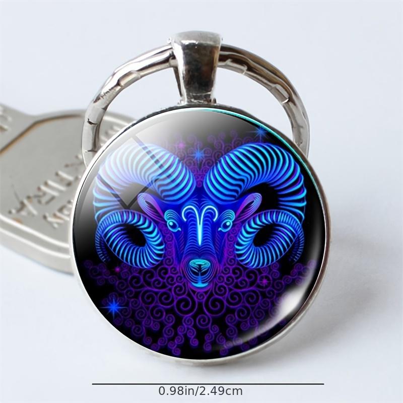 Zodiac Double Sign Keychain Pendant Vintage Lucky Bag Key Chain