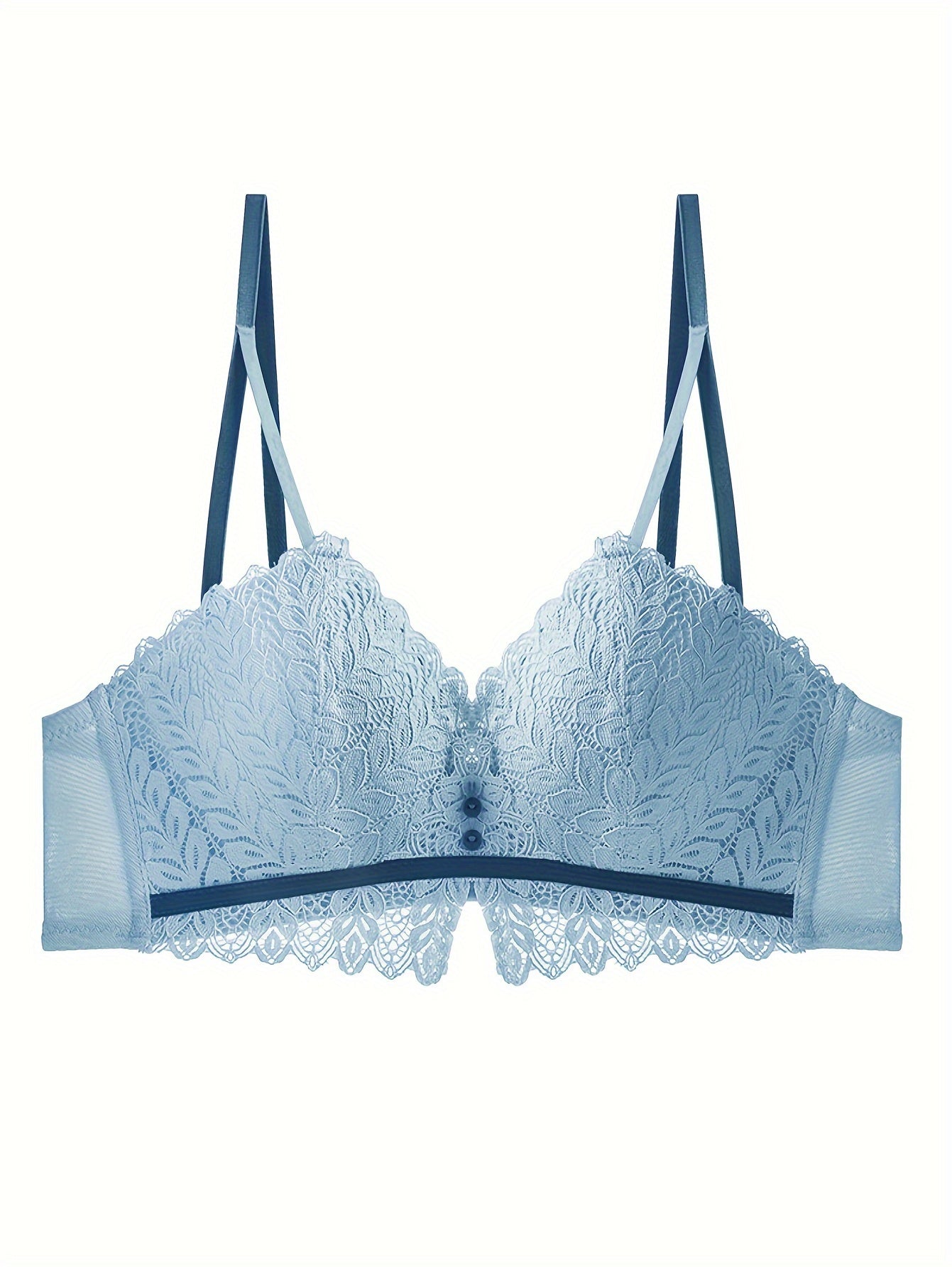3pcs Lace Wireless Bras Push Up Comfortable & Breathable Women's Underwear