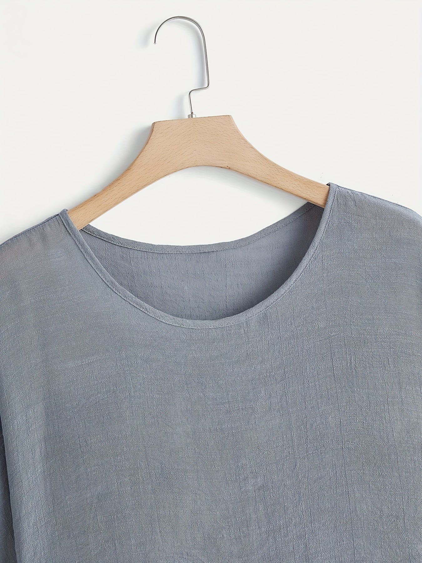 Casual Top Women's Plus Solid Short Sleeve Round Neck Oversized T