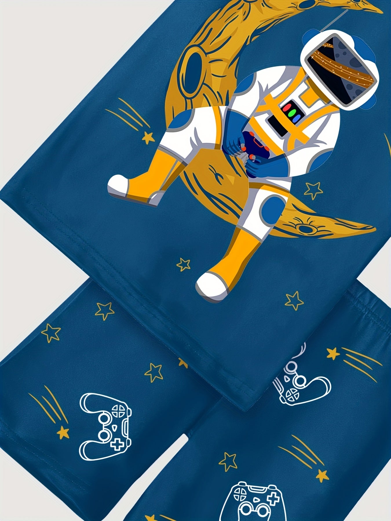 Boy's Moon Astronaut Pajama Set Short Sleeve Top & Shorts
