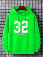Number 32 Print Hoodie For Men Casual Graphic Pullover Hooded Sweatshirt