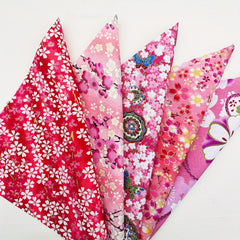 5pcs Japanese Print Cotton Quilting Fabric Bundle DIY Sewing Cloth Accessories
