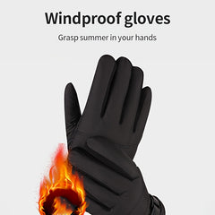 Men's Windproof Outdoor Velvet Warm Gloves for Skiing and Riding