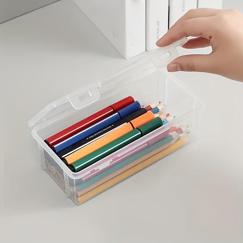 Large Capacity Pencil Case Transparent Storage Box Stationery Storage Box