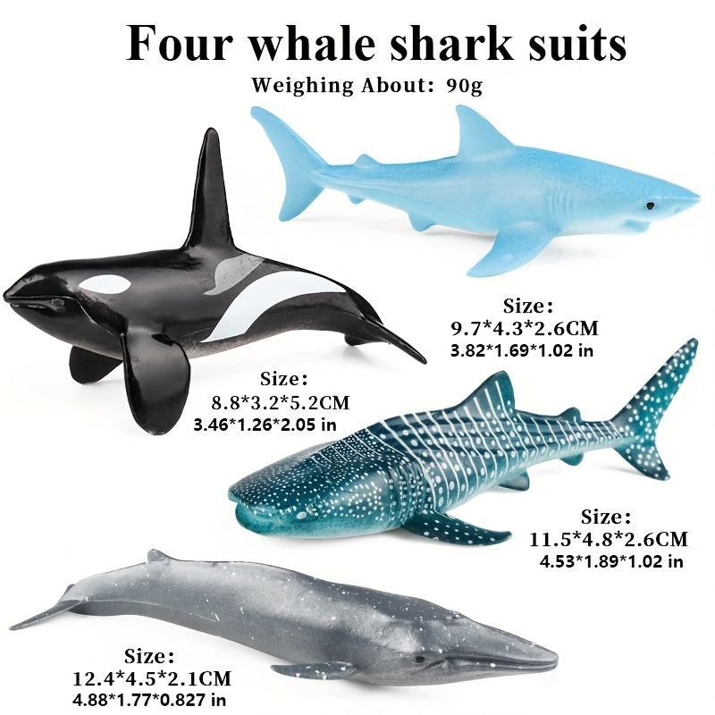 Marine Animal Model Set Toys Whale Shark Humpback Gray Killer Home Decor