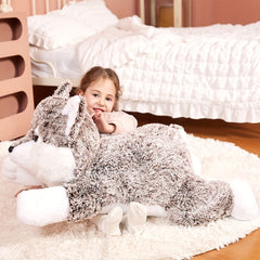 IKASA Giant Wolf Plush Toy Ultra Soft Fluffy Oversized Stuffed Animal