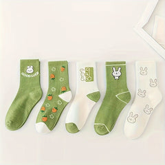 Men's Rabbit Pattern Crew Socks Breathable Comfy Casual Unisex Socks