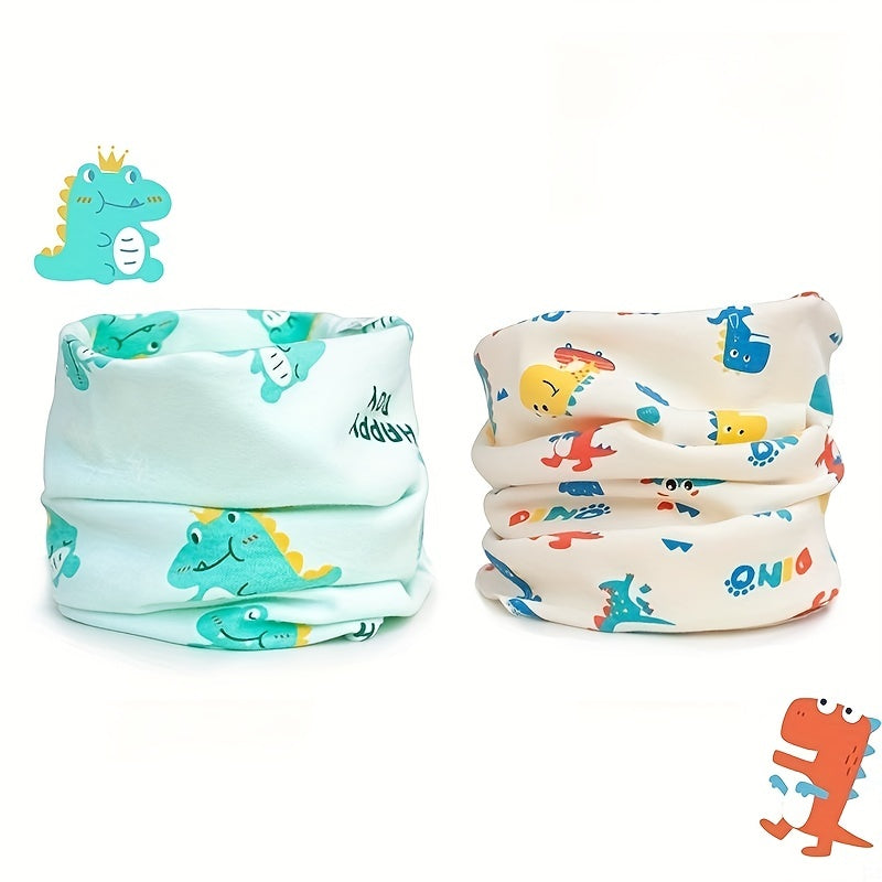 2pcs Kids Cartoon Cotton Scarf Winter Warm Windproof