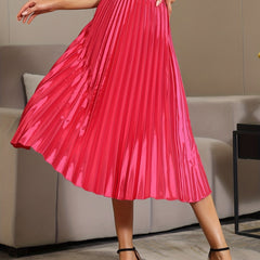 Elastic Waist Pleated Skirt for Women's Spring & Summer Clothing