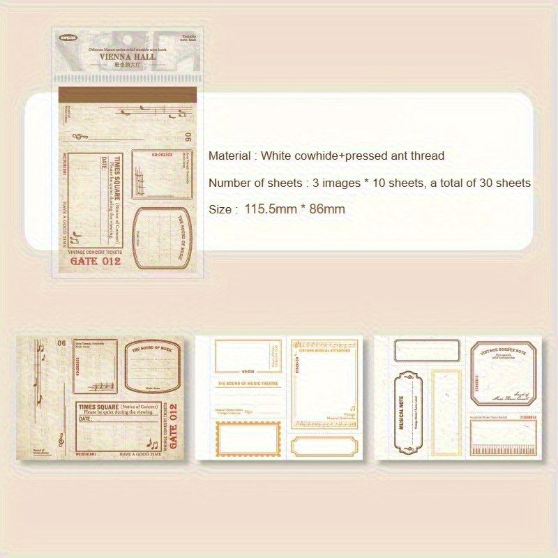 Vintage Tear Off Notepads 30 Pages Each for Journal Writing