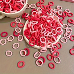 Rose Red Hair Ties Elastic Hair Rope Style Hair Band 100pcs pack