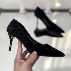 Pointed Toe Satin Stiletto Pumps for Women