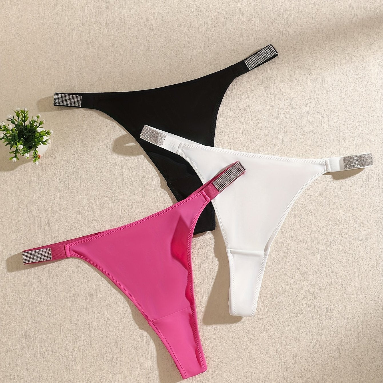 3 Pack Plus Size Sexy Panties Set Women's Plus Low Waisted Seamless Thongs