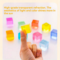 Acrylic Transparent Building Blocks Cube Rainbow Puzzle Toy