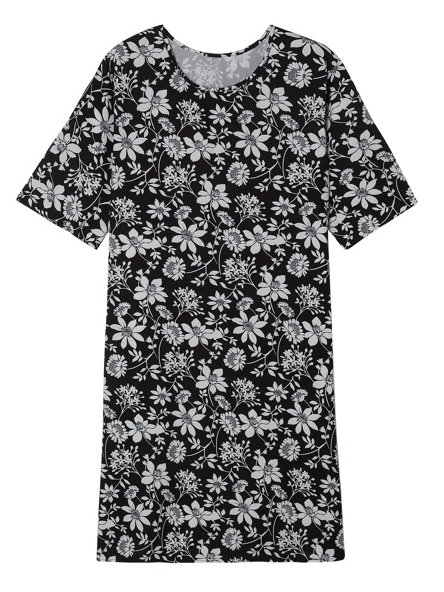 Floral Print Short Sleeve Casual Dress