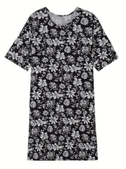 Floral Print Short Sleeve Casual Dress