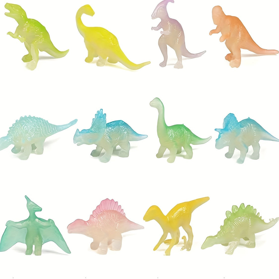 12pcs Luminous Mini Dinosaur Party Supplies Gift