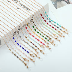 Crystal Glass Cuboid Glasses Chain and Mask Holder Necklace