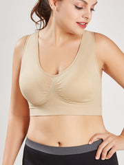 5 Pack Plus Size Bra Set Women's Plus Solid Ruched Breathable Bra 5pcs Set