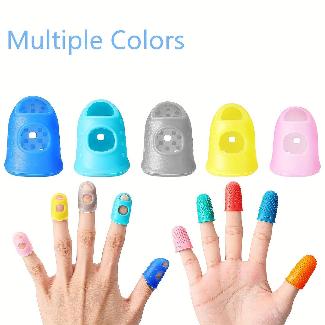 Rubber Finger Protectors 25 Pieces 5 Sizes Silicone Thimbles Various Colors