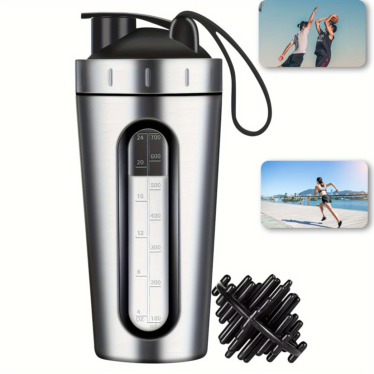 28oz Stainless Steel Protein Shaker Bottle with Shaker Ball