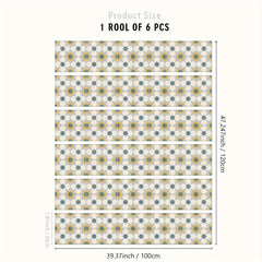 6pcs Nordic Style Adhesive Stair Stickers Home Decoration Waterproof Tile Sticke