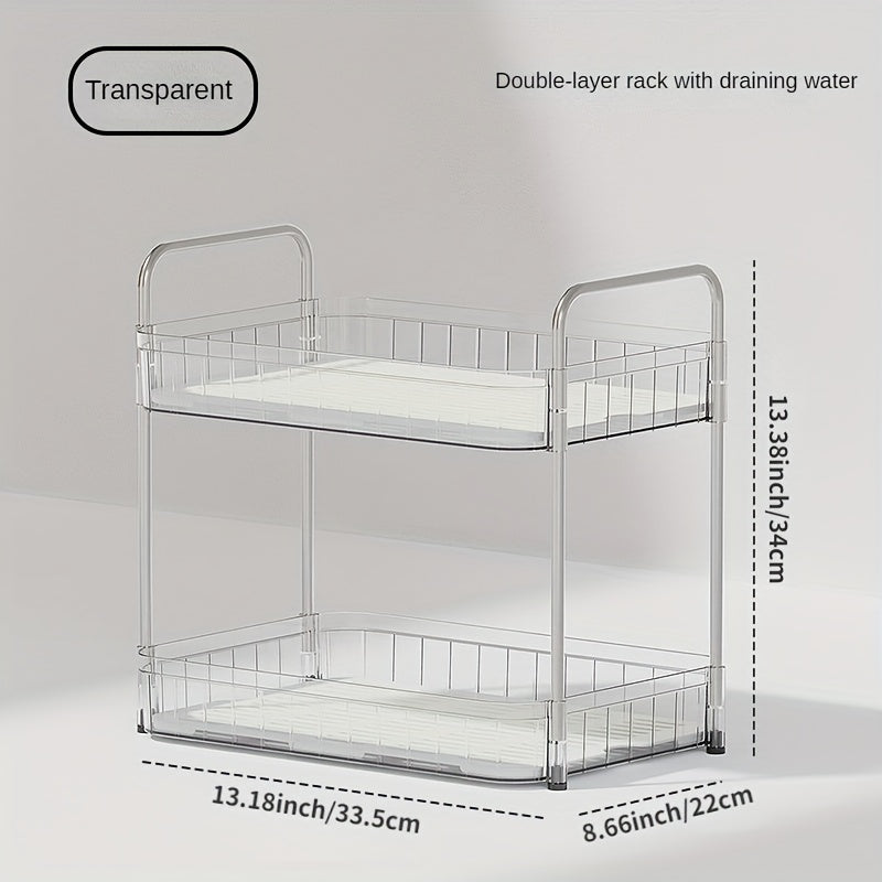 Desktop Transparent Storage Rack for Kitchen Bathroom Bedroom Cosmetics Display