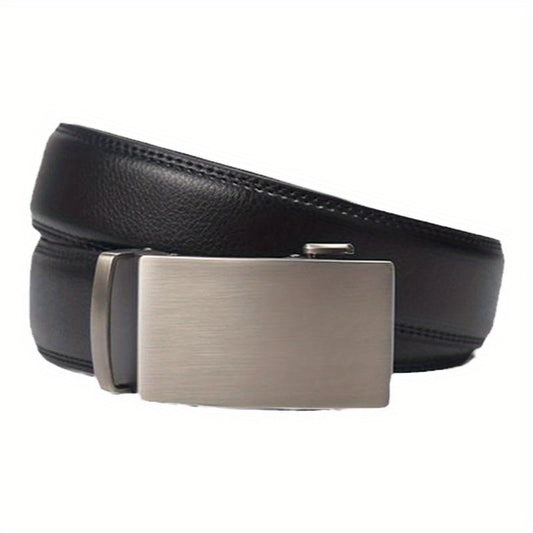Men's Leather Belt Automatic Buckle Two layer Cowhide Wine Party Pants Belt