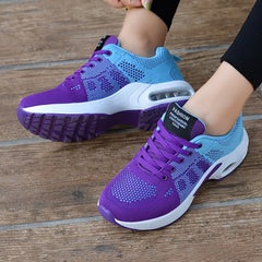 Contrast Knit Sneakers Air Cushion Non slip Running Shoes