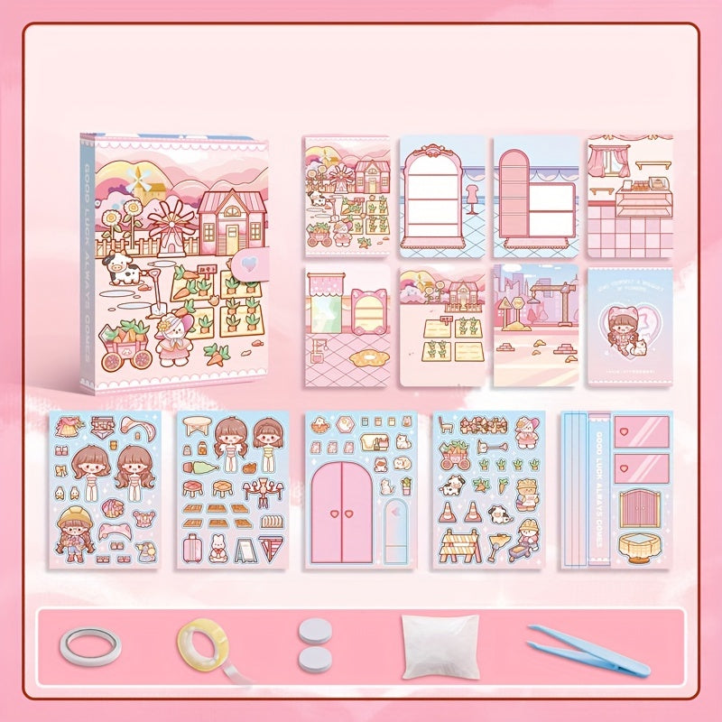 Creative Cartoon Stickers Glitter Embellished for DIY Quiet Books