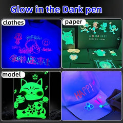 6 Colors Glow In The Dark Neon Highlighter Pens