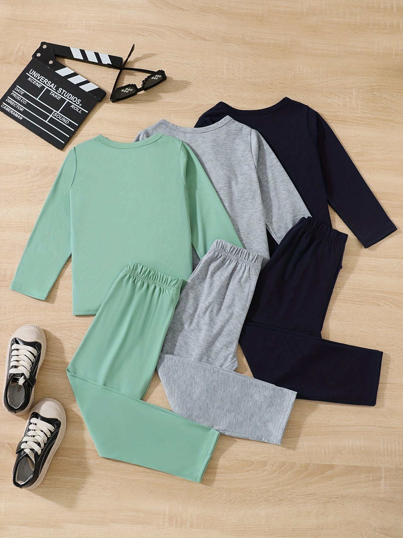 Boys Pigeon Pattern Sweatshirt & Sweatpants Set for Kids