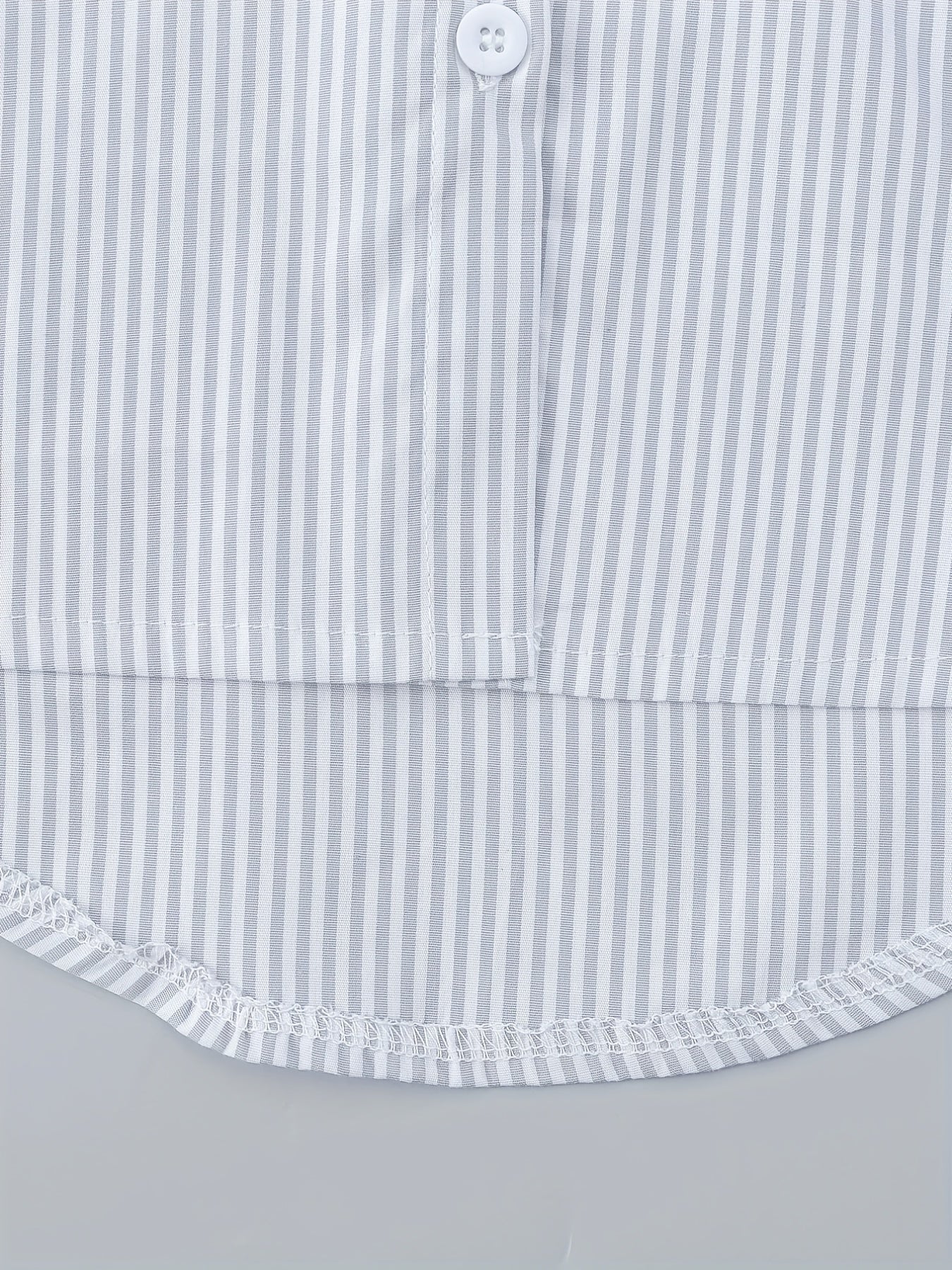 Girls Stripe Creative Top Long Sleeve Lapel Shirt