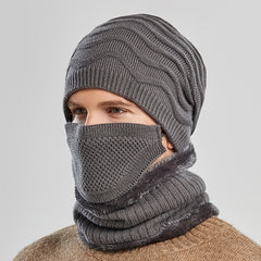Men's Winter Wool Hat Windproof Knit for Cycling