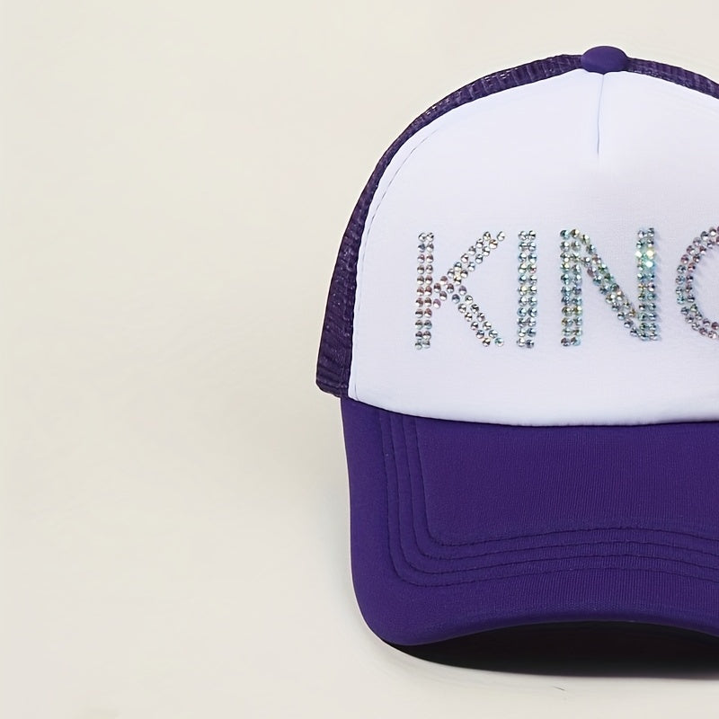 Purple Baseball Cap Casual Mesh Trucker Hats Adjustable Sunscreen Dad Hats