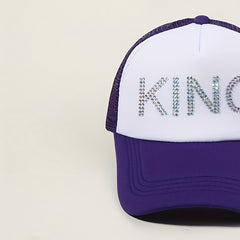 Purple Baseball Cap Casual Mesh Trucker Hats Adjustable Sunscreen Dad Hats