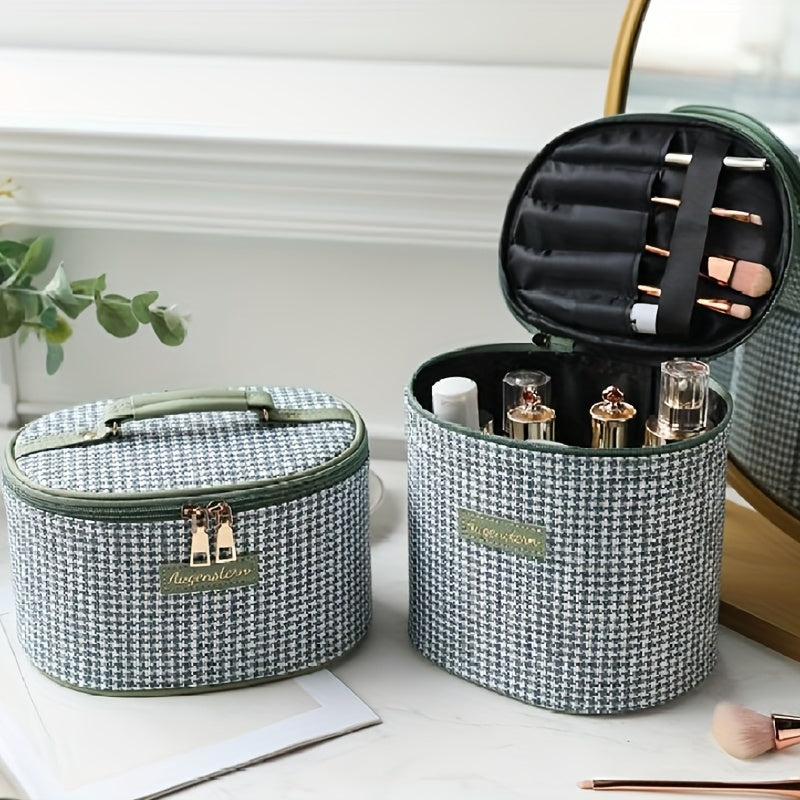 Houndstooth Makeup Bag Travel Case Large Capacity Toiletry Bag