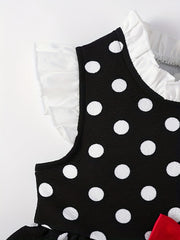 Girls Polka Dot Summer Dress with Bow - Party Birthday Casual Tank Dress
