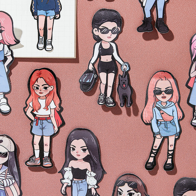 20pcs Fashion Outfits Stickers Scrapbooking Water Bottles Laptop DIY Decoration