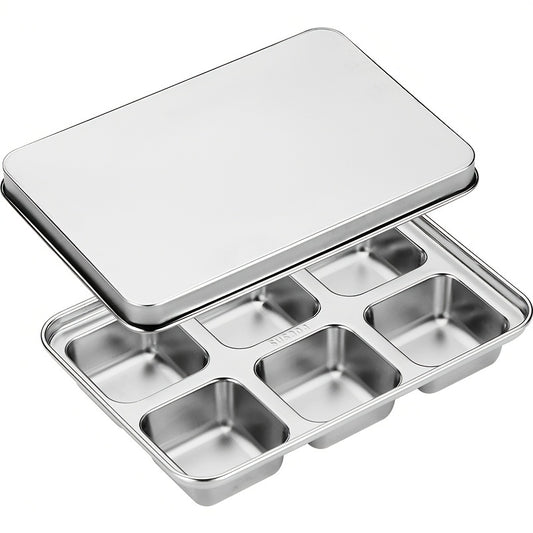 RYBACK Stainless Steel Ice Cube Mold Square Ice Tray with Lid