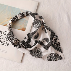 Paisley Print Headband Triangle Head Scarf Elastic Fabric Turban Women