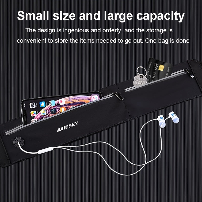 HAISSKY Sports Running Waist Bag Double Zipper Pockets
