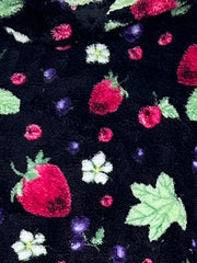 Strawberry Pattern Flannel Hoodie Nightgown