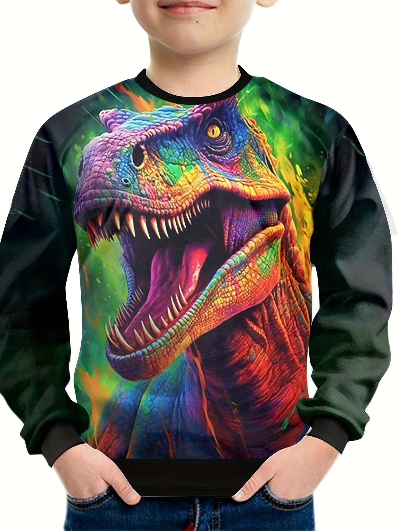 Dragon Eagle Dinosaur Sweatshirt for Kids Long Sleeve Top Boy's Clothes