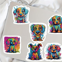 50pcs Colorful Doodle Puppy Cartoon Stickers for Laptop Bike Car Motorcycle