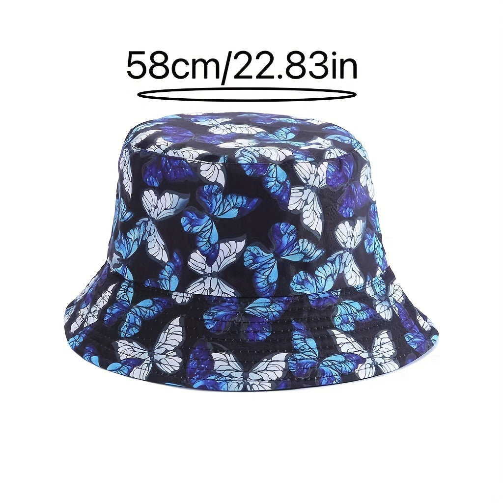 Butterfly Print Outdoor Bucket Hat Unisex Sunshade Hat