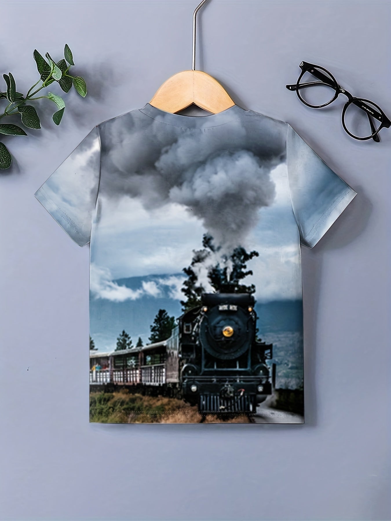 Boy's 3D Train Graphic T shirt Casual Tee Kid's Clothing