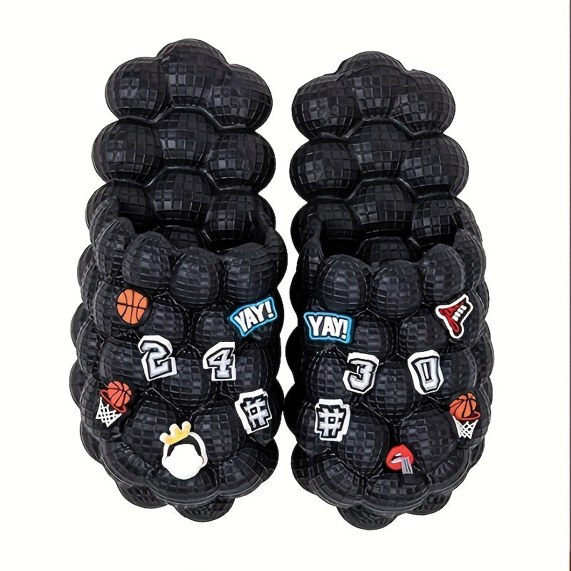 Men's Platform Bubble Slides with Charms Kids Outdoor Beach Shoes